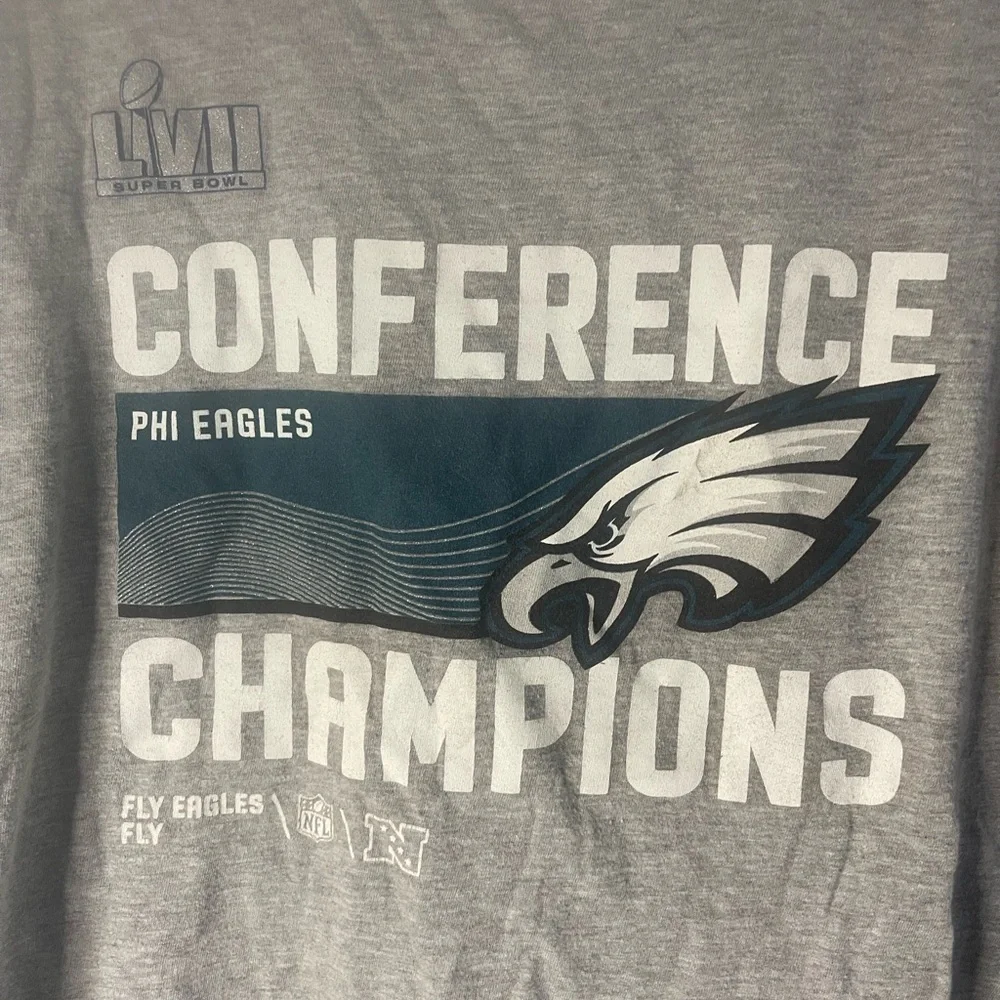 Philadelphia Eagles Boy's Nike 2022 NFC Champions Locker Room Tee WR4 Gray Large